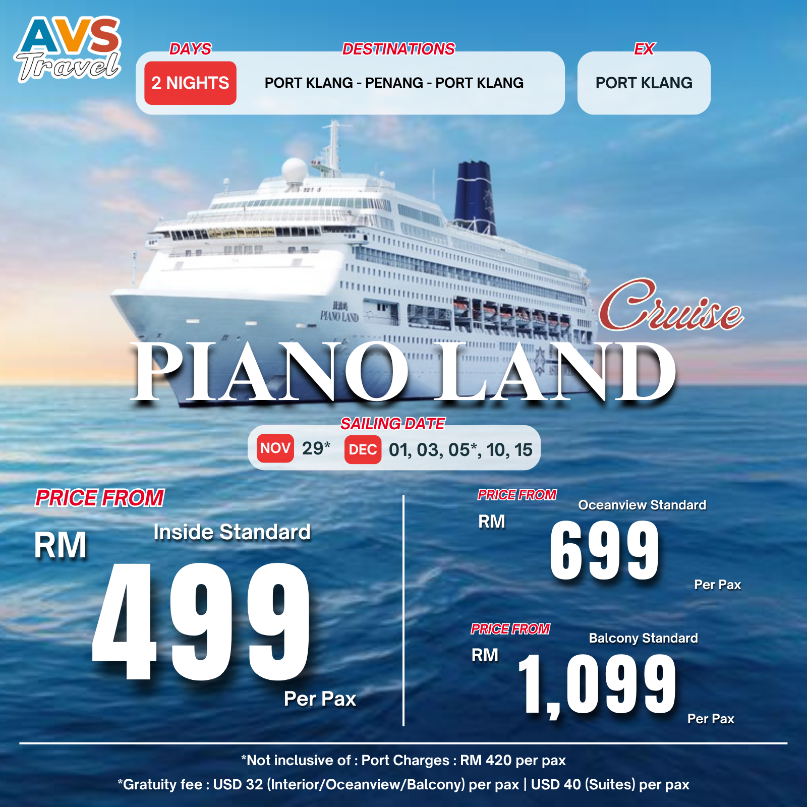 3D2N Port Klang - Penang - Port Klang