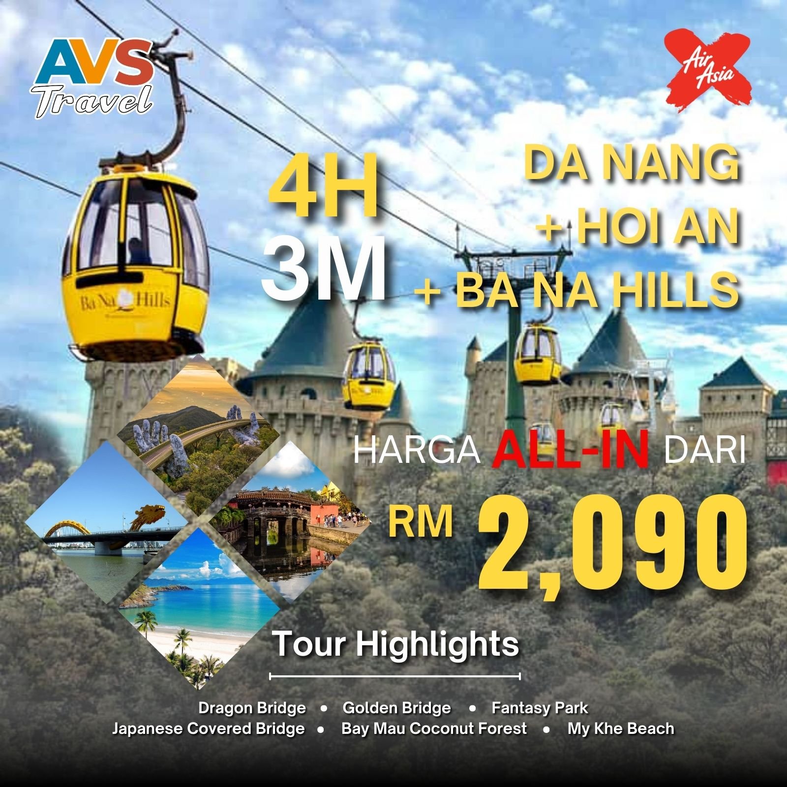 4D3N Da Nang + Hoi An + Ba Na Hills