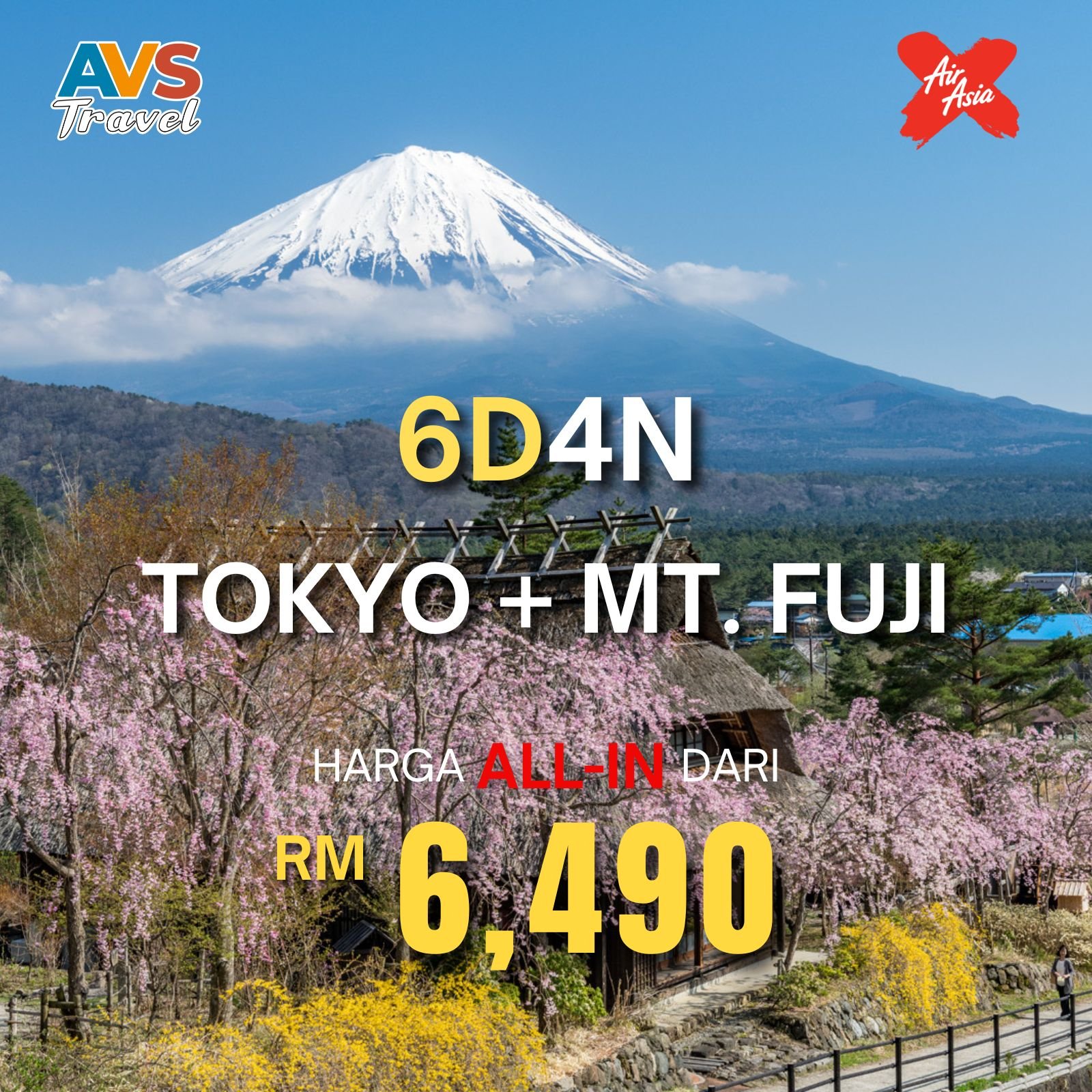 6D4N Tokyo Mt. Fuji (Air Asia)