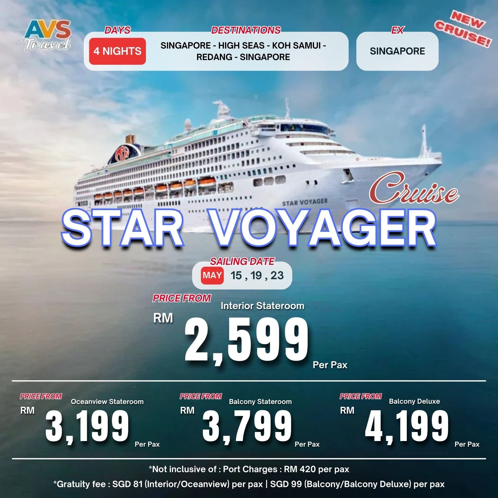 5D4N : Singapore - High Seas - Koh Samui - Redang - Singapore 