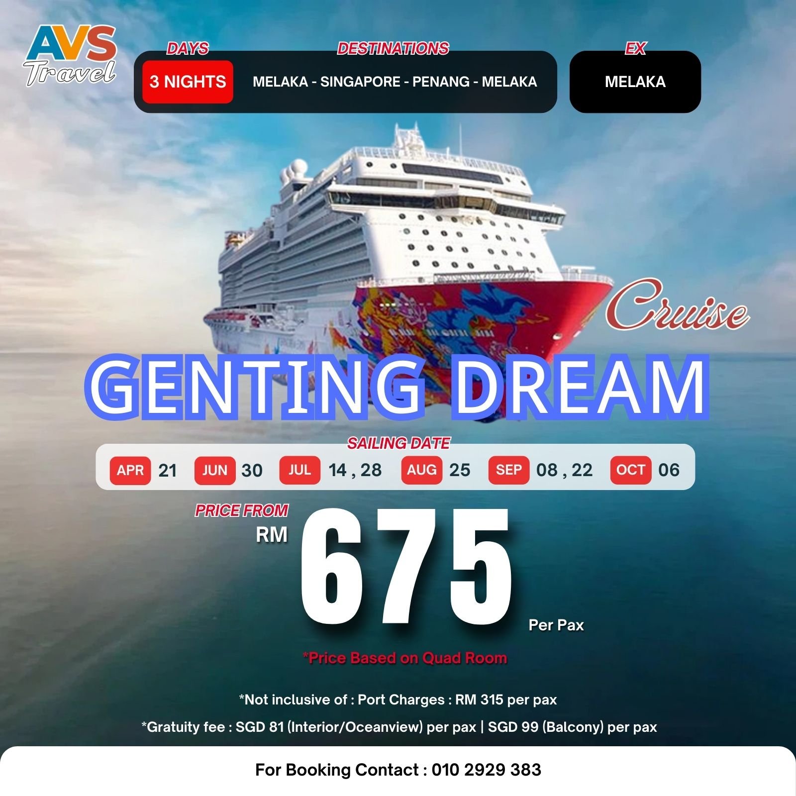 4D3N (MON) : Melaka - Singapore - Penang - Melaka
