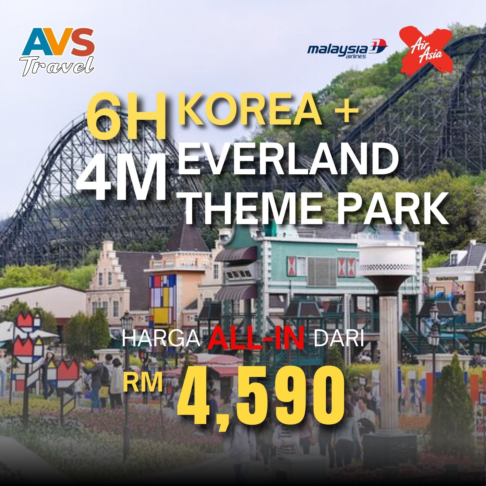 6D4N Korea + Everland Theme Park