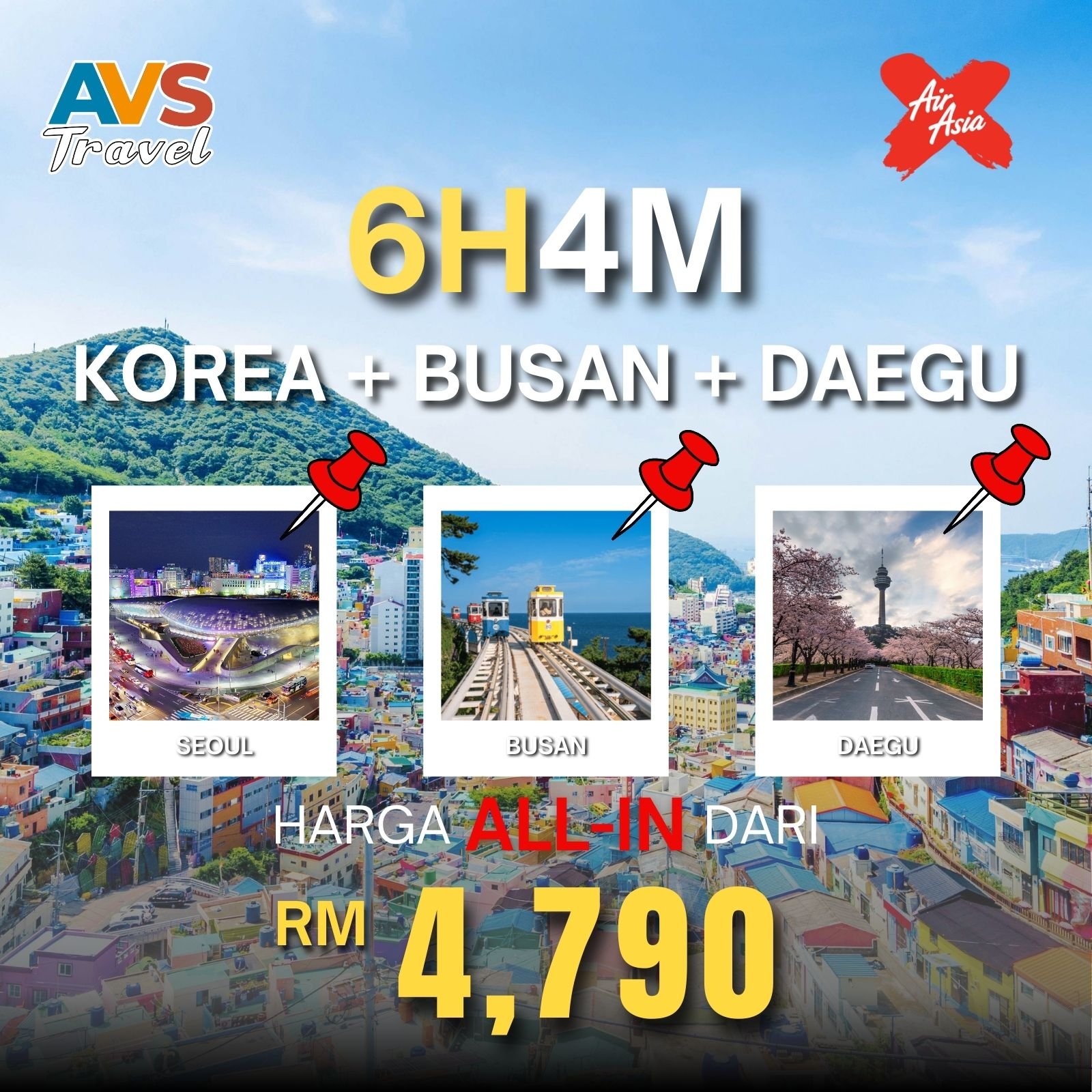 6D4N Korea + Busan + Daegu