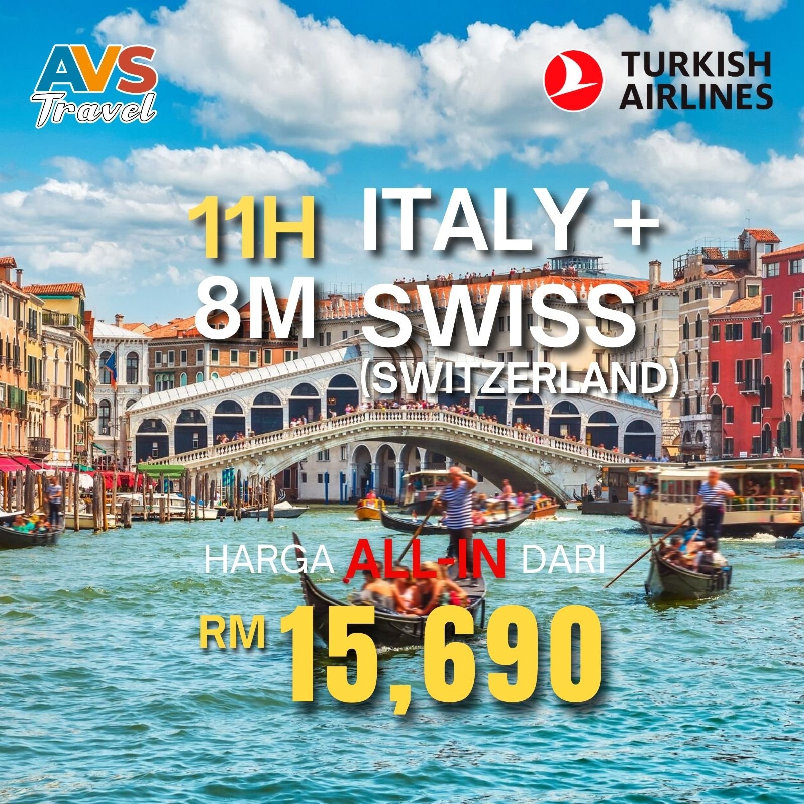 11D8N Italy + Swiss